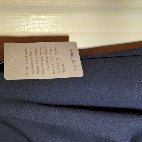 NEW with tags Nordstrom Ruched Off the Shoulder Crepe Gown in Navy - Picture 12 of 16